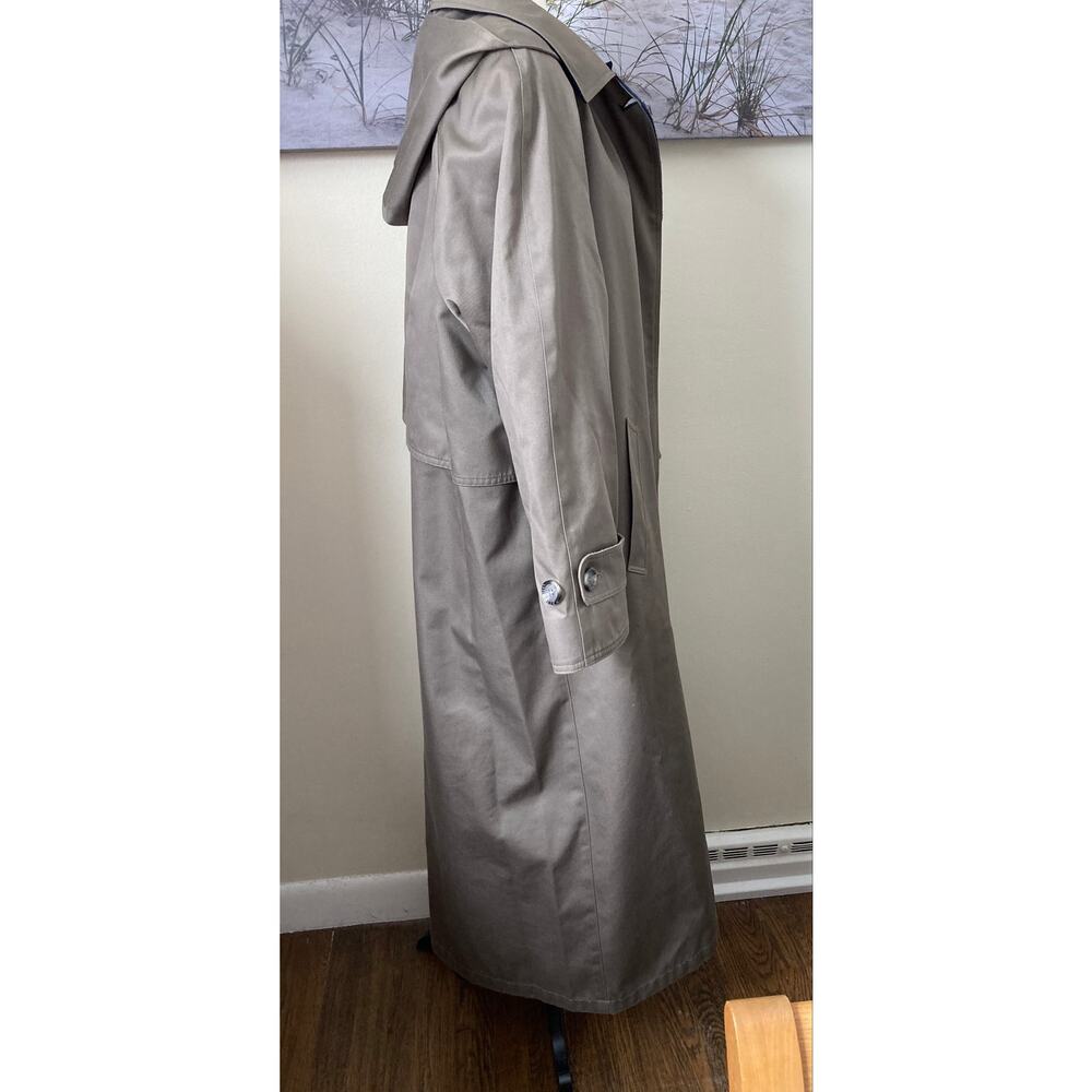Vintage 1980's classic brown London Fog trench coat, zip out wool lining, sz 14 - Picture 9 of 14